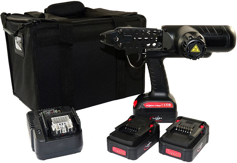 Akku Hog Ringzange C-Ringer TJEP CR 5/9-24 C-Ringe inkl. 2x Li-Ion Akku , 1x Ladegerät , Tasche